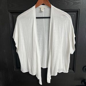 White + Warren Open Front Cardigan Size M White